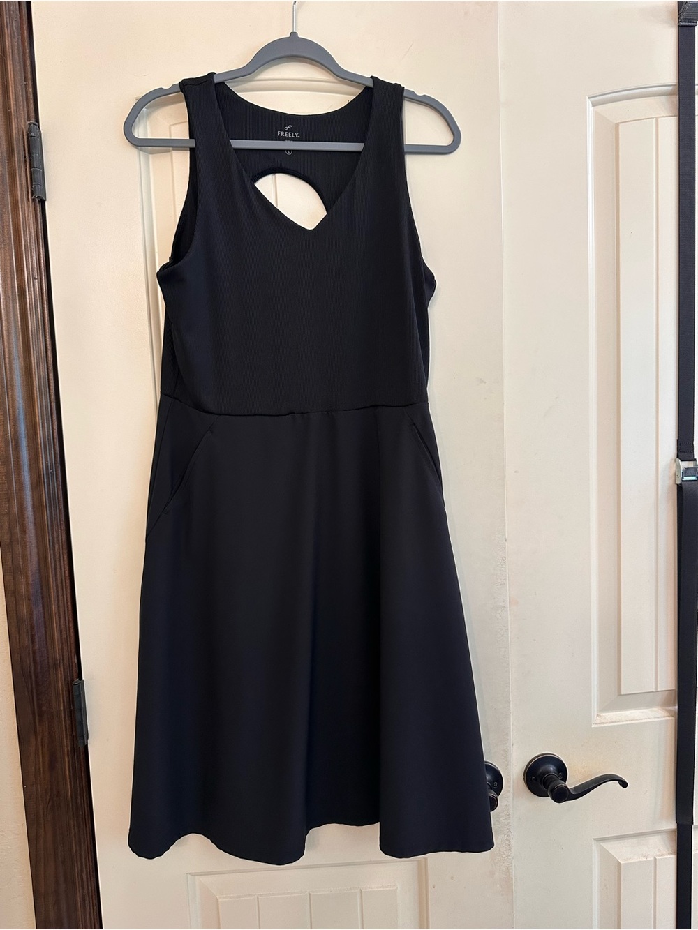Firefly Black Sleeveless A-Line Athleisure Dress